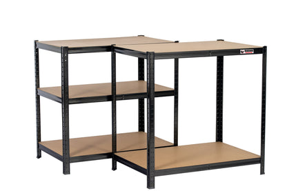 180 x 90 x 60cm | Black | 5 Tier Boltless Heavy Duty Garage Shelving Unit | 200kg Per Shelf | 1000kg Load Weight Per Unit