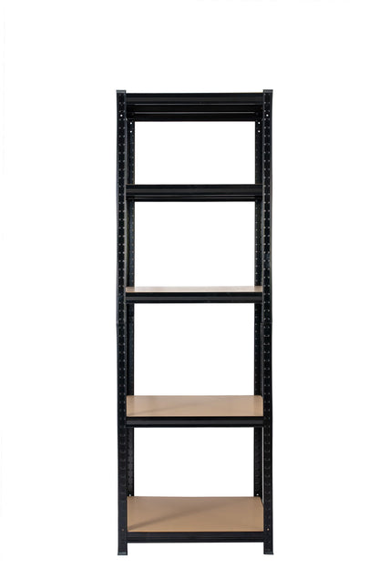 180 x 90 x 60cm | Black | 5 Tier Boltless Heavy Duty Garage Shelving Unit | 200kg Per Shelf | 1000kg Load Weight Per Unit