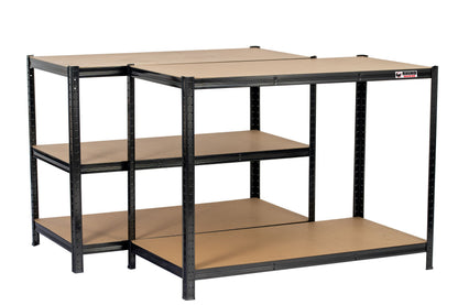 180 x 120 x 60cm | Black | 5 Tier Boltless Heavy Duty Garage Shelving Unit | 200kg Per Shelf | 1000kg Load Weight Per Unit