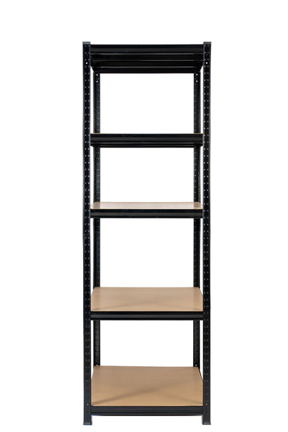 180 x 120 x 60cm | Black | 5 Tier Boltless Heavy Duty Garage Shelving Unit | 200kg Per Shelf | 1000kg Load Weight Per Unit
