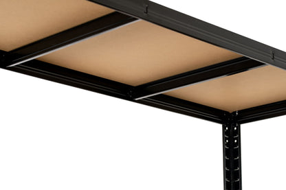 180 x 120 x 60cm | Black | 5 Tier Boltless Heavy Duty Garage Shelving Unit | 200kg Per Shelf | 1000kg Load Weight Per Unit