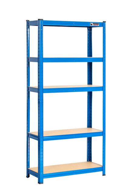 150 x 75 x 30cm | Blue | 5 Tier Boltless Heavy Duty Garage Shelving Unit | 200kg Per Shelf | 1000kg Load Weight Per Unit