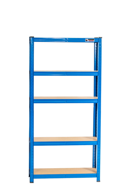 150 x 75 x 30cm | Blue | 5 Tier Boltless Heavy Duty Garage Shelving Unit | 200kg Per Shelf | 1000kg Load Weight Per Unit