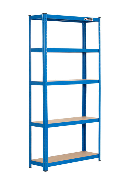 180 x 90 x 30cm | Blue | 5 Tier Boltless Heavy Duty Garage Shelving Unit | 200kg Per Shelf | 1000kg Load Weight Per Unit