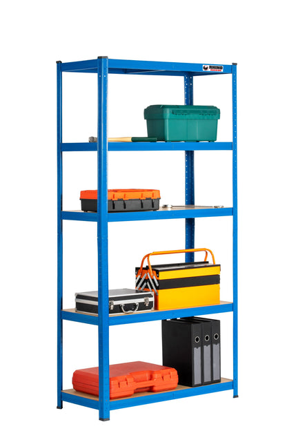 180 x 90 x 40cm | Blue | 5 Tier Boltless Heavy Duty Garage Shelving Unit | 200kg Per Shelf | 1000kg Load Weight Per Unit