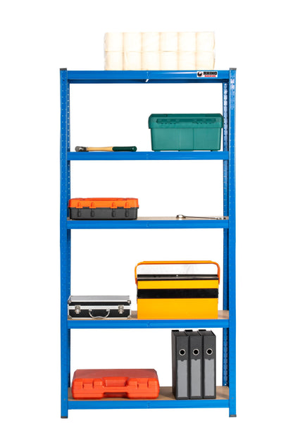 180 x 90 x 40cm | Blue | 5 Tier Boltless Heavy Duty Garage Shelving Unit | 200kg Per Shelf | 1000kg Load Weight Per Unit