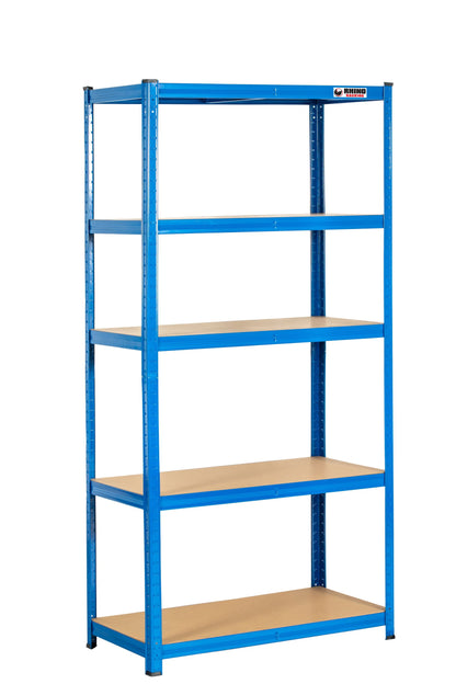 180 x 90 x 45cm | Blue | 5 Tier Boltless Heavy Duty Garage Shelving Unit | 200kg Per Shelf | 1000kg Load Weight Per Unit