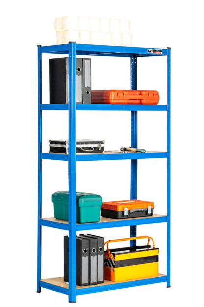 180 x 90 x 45cm | Blue | 5 Tier Boltless Heavy Duty Garage Shelving Unit | 200kg Per Shelf | 1000kg Load Weight Per Unit