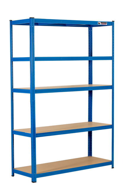 180 x 120 x 45cm | Blue | 5 Tier Boltless Heavy Duty Garage Shelving Unit | 200kg Per Shelf | 1000kg Load Weight Per Unit