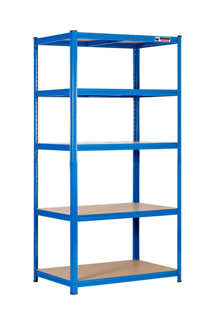 180 x 90 x 60cm | Blue | 5 Tier Boltless Heavy Duty Garage Shelving Unit | 200kg Per Shelf | 1000kg Load Weight Per Unit