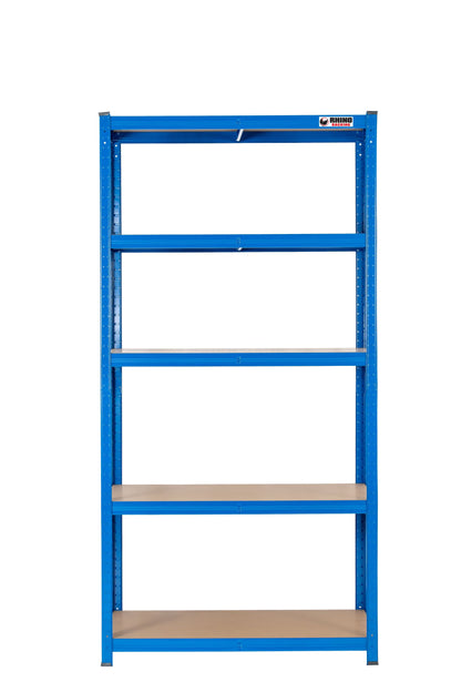 180 x 90 x 60cm | Blue | 5 Tier Boltless Heavy Duty Garage Shelving Unit | 200kg Per Shelf | 1000kg Load Weight Per Unit