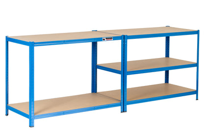 180 x 120 x 60cm | Blue | 5 Tier Boltless Heavy Duty Garage Shelving Unit | 200kg Per Shelf | 1000kg Load Weight Per Unit