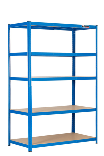 180 x 120 x 60cm | Blue | 5 Tier Boltless Heavy Duty Garage Shelving Unit | 200kg Per Shelf | 1000kg Load Weight Per Unit