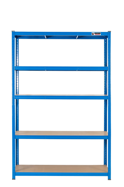 180 x 120 x 60cm | Blue | 5 Tier Boltless Heavy Duty Garage Shelving Unit | 200kg Per Shelf | 1000kg Load Weight Per Unit