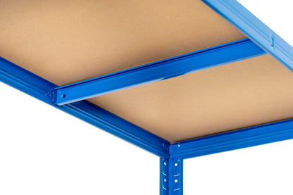 150 x 75 x 30cm | Blue | 5 Tier Boltless Heavy Duty Garage Shelving Unit | 200kg Per Shelf | 1000kg Load Weight Per Unit