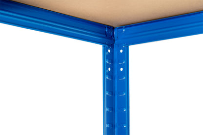 150 x 75 x 30cm | Blue | 5 Tier Boltless Heavy Duty Garage Shelving Unit | 200kg Per Shelf | 1000kg Load Weight Per Unit