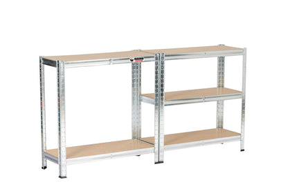 150 x 75 x 30cm | Galvanised | 5 Tier Boltless Heavy Duty Garage Shelving Unit | 200kg Per Shelf | 1000kg Load Weight Per Unit