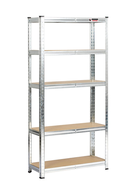 150 x 75 x 30cm | Galvanised | 5 Tier Boltless Heavy Duty Garage Shelving Unit | 200kg Per Shelf | 1000kg Load Weight Per Unit