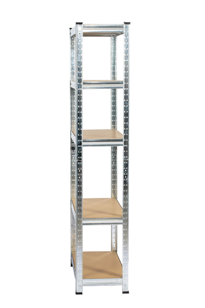 150 x 75 x 30cm | Galvanised | 5 Tier Boltless Heavy Duty Garage Shelving Unit | 200kg Per Shelf | 1000kg Load Weight Per Unit