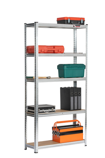 180 x 90 x 30cm | Galvanised | 5 Tier Boltless Heavy Duty Garage Shelving Unit | 200kg Per Shelf | 1000kg Load Weight Per Unit