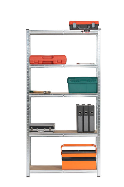 180 x 90 x 30cm | Galvanised | 5 Tier Boltless Heavy Duty Garage Shelving Unit | 200kg Per Shelf | 1000kg Load Weight Per Unit