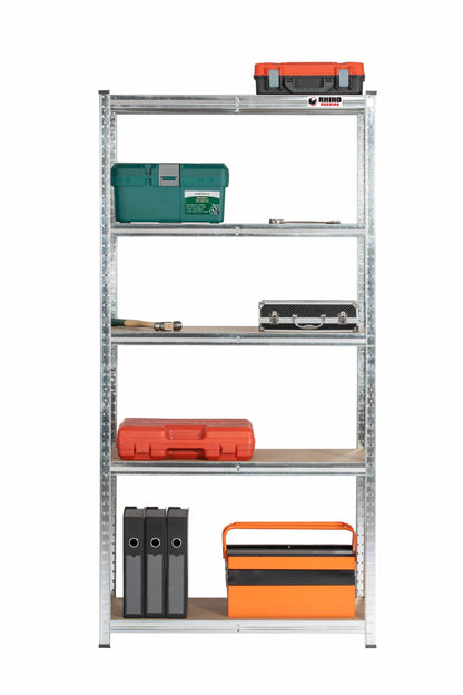 180 x 90 x 40cm | Galvanised | 5 Tier Boltless Heavy Duty Garage Shelving Unit | 200kg Per Shelf | 1000kg Load Weight Per Unit