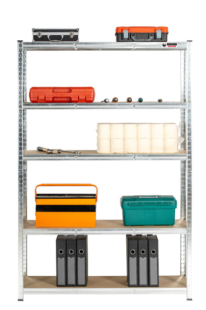 180 x 120 x 40cm | Galvanised | 5 Tier Boltless Heavy Duty Garage Shelving Unit | 200kg Per Shelf | 1000kg Load Weight Per Unit