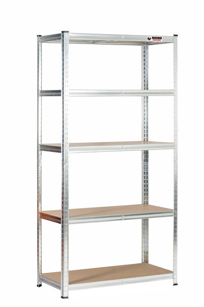 180 x 90 x 45cm | Galvanised | 5 Tier Boltless Heavy Duty Garage Shelving Unit | 200kg Per Shelf | 1000kg Load Weight Per Unit