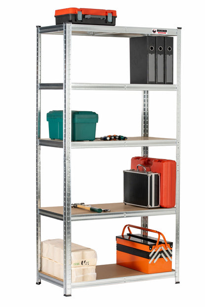 180 x 90 x 45cm | Galvanised | 5 Tier Boltless Heavy Duty Garage Shelving Unit | 200kg Per Shelf | 1000kg Load Weight Per Unit