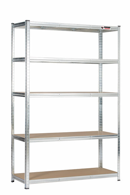 180 x 120 x 45cm | Galvanised | 5 Tier Boltless Heavy Duty Garage Shelving Unit | 200kg Per Shelf | 1000kg Load Weight Per Unit