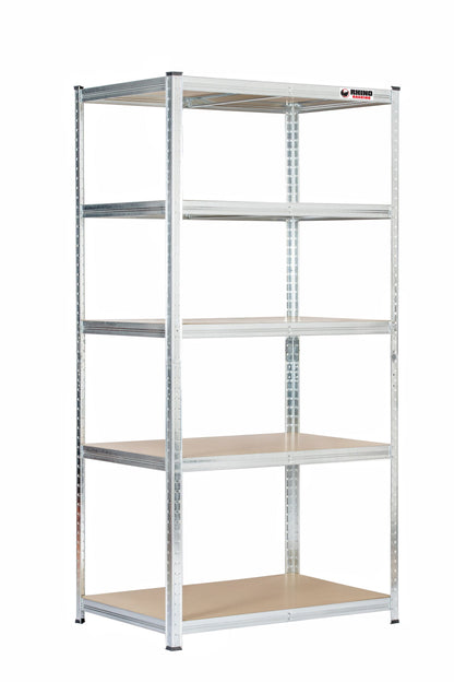 180 x 90 x 60cm | Galvanised | 5 Tier Boltless Heavy Duty Garage Shelving Unit | 200kg Per Shelf | 1000kg Load Weight Per Unit