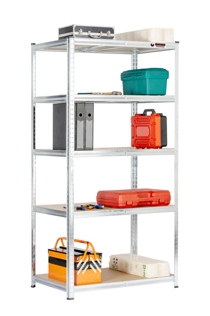 180 x 90 x 60cm | Galvanised | 5 Tier Boltless Heavy Duty Garage Shelving Unit | 200kg Per Shelf | 1000kg Load Weight Per Unit