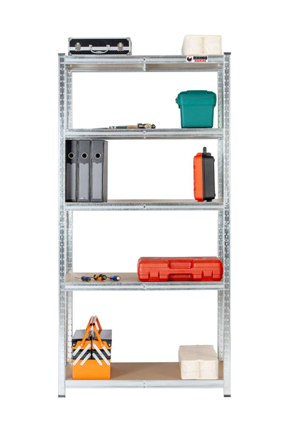 180 x 90 x 60cm | Galvanised | 5 Tier Boltless Heavy Duty Garage Shelving Unit | 200kg Per Shelf | 1000kg Load Weight Per Unit
