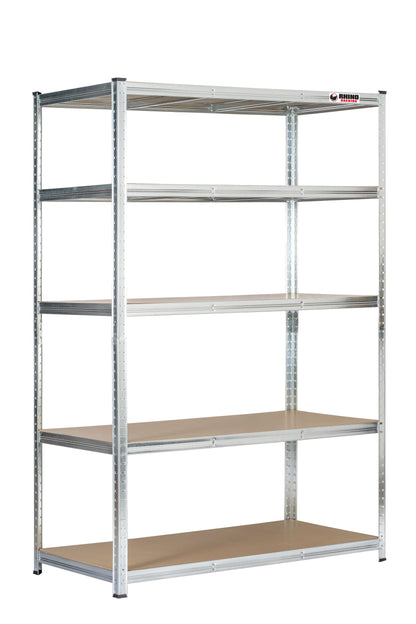 180 x 120 x 60cm | 5 Tier Boltless Heavy Duty Garage Shelving Unit | Galvanised | 200kg Per Shelf | 1000kg Load Weight Per Unit